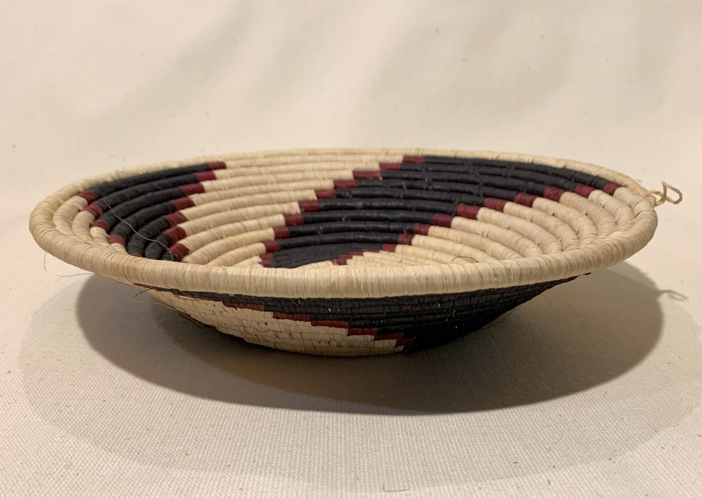 Black & Red Fan Handmade African Basket / Ugandan Basket / Woven Basket