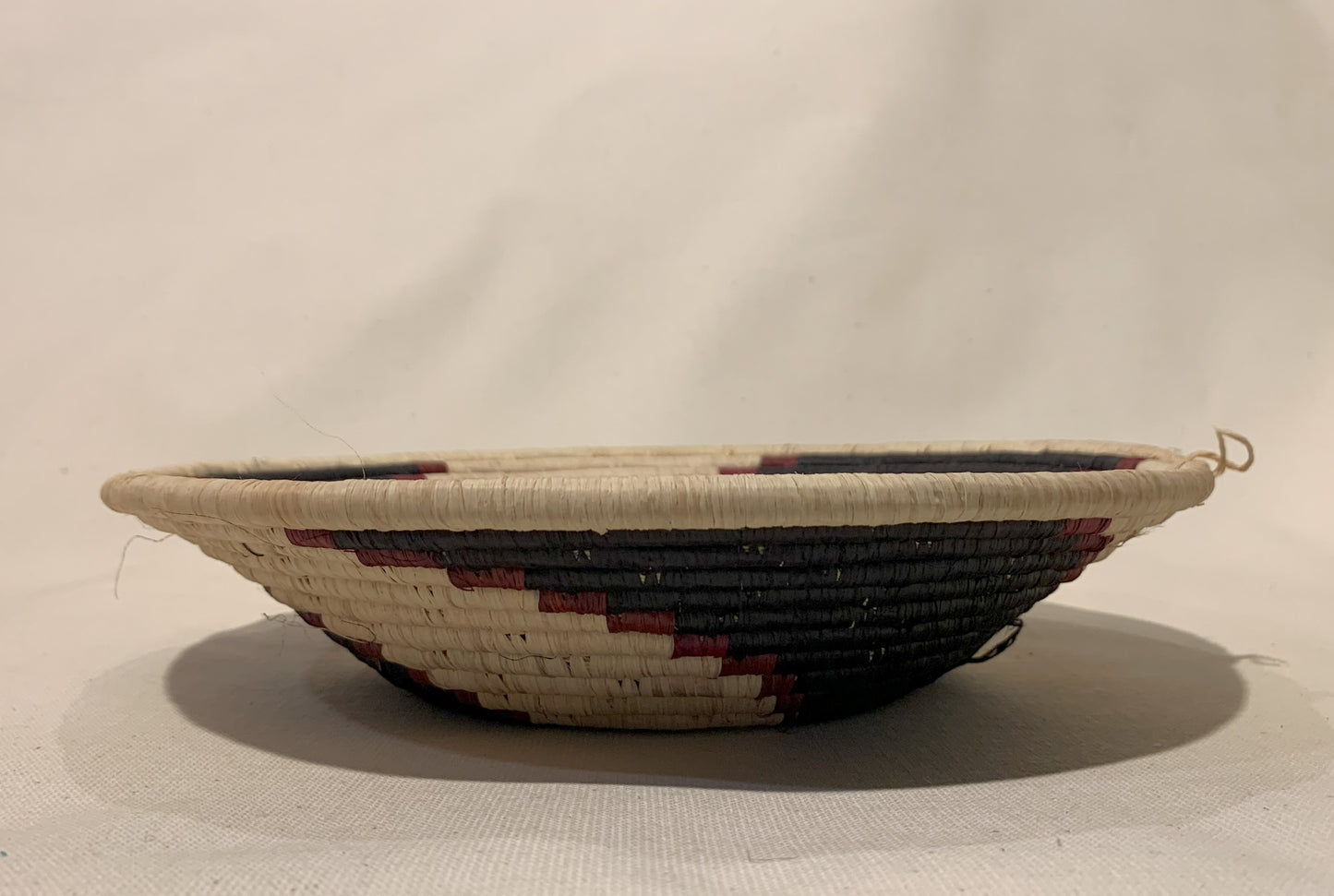 Black & Red Fan Handmade African Basket / Ugandan Basket / Woven Basket