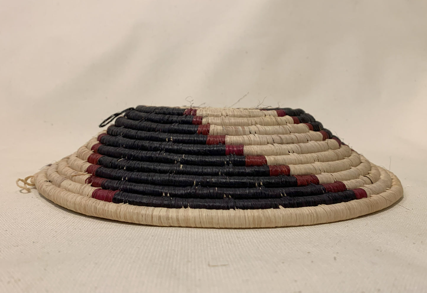 Black & Red Fan Handmade African Basket / Ugandan Basket / Woven Basket