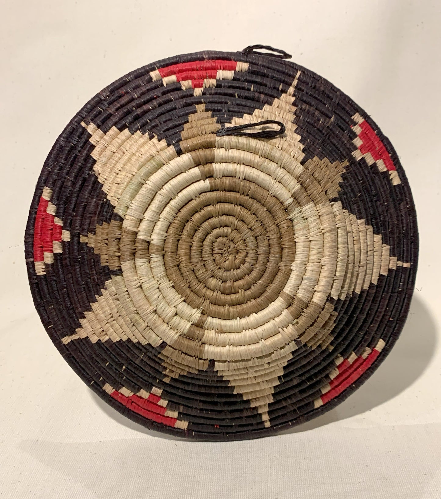 Black and Red Star Handmade African Basket / Ugandan Basket / Woven Basket