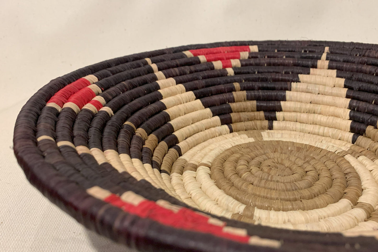 Black and Red Star Handmade African Basket / Ugandan Basket / Woven Basket