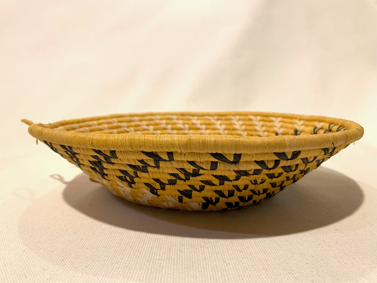 Black and Yellow Wave Handmade African Basket / Ugandan Basket / Woven Basket