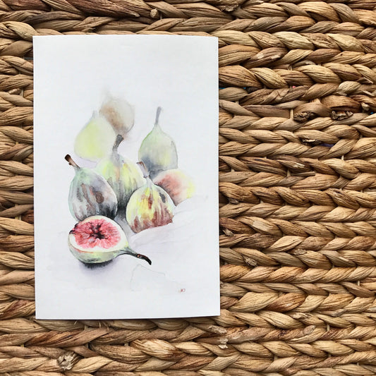 "Life is Sweet", fresh figs, Watercolor Art Print