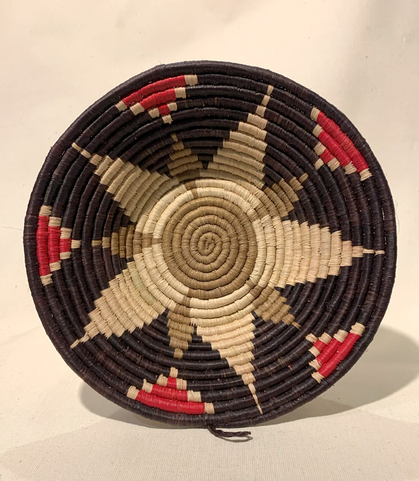 Black and Red Star Handmade African Basket / Ugandan Basket / Woven Basket