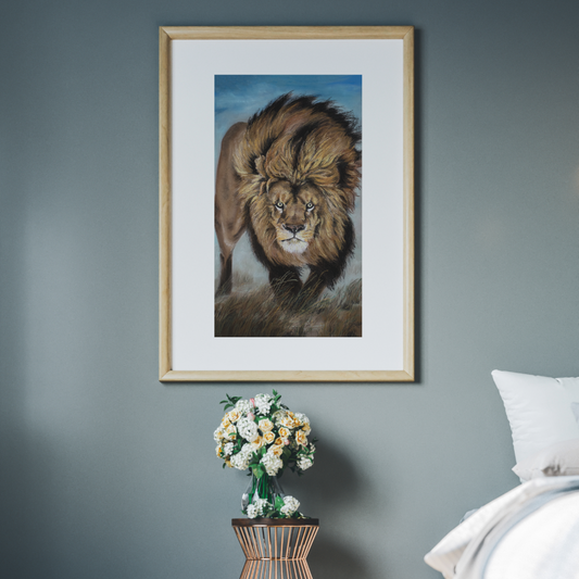 "Defender" Lion - Soft Pastel Art Print