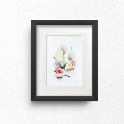 "Life is Sweet", fresh figs, Watercolor Art Print